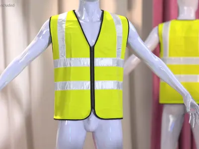Mannequin with Yellow Hi Vis Safety Vest 3D model