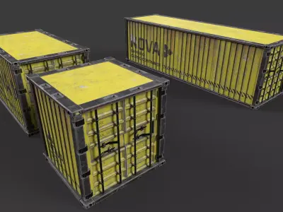 Shipping Cargo Containers Low-poly 3D model