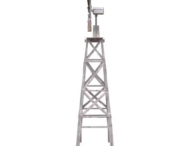 Old Wind Turbine Low-poly 3D model