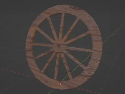 Wooden Wheel Free low-poly 3D model