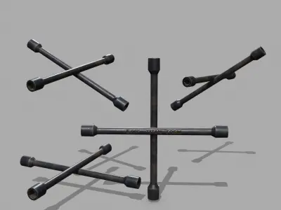   Lug Wrench  Low-poly 3D model