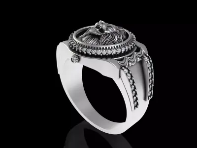 Lion ring 3D print model 17
