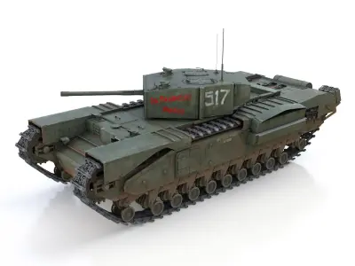 Churchill MK III - 517 - Soviet  Army 3D model