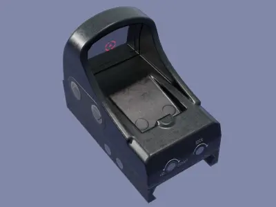 Compact collimator holographic sight Low-poly 3D model