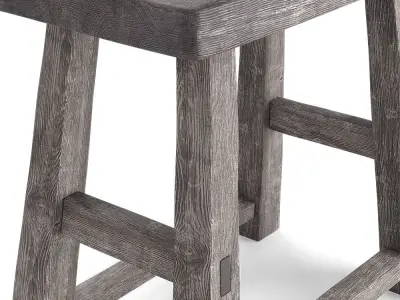 Rustic Stool 3D model