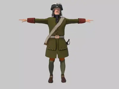 Fusilier of the Draun Regiment Low-poly 3D model