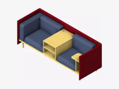 Sofa - Contemporary - Flame - Medium - Central Shelf Work Shelf Low-poly 3D model purchase