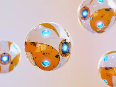 sci-fi futuristic balls mechanics Low-poly 3D model