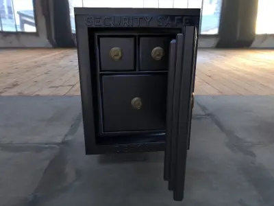 Antique Iron Safe 3D model buy