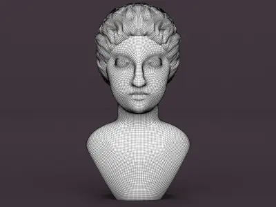 3D antique statue of a female head  3D model