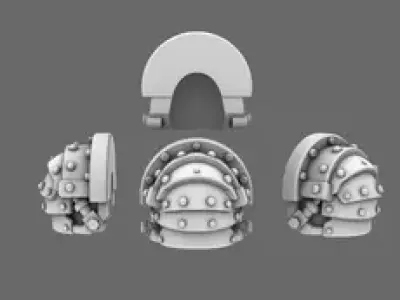 Space Knights V1 Exterminator Shoulder Pads Type C 3D print model