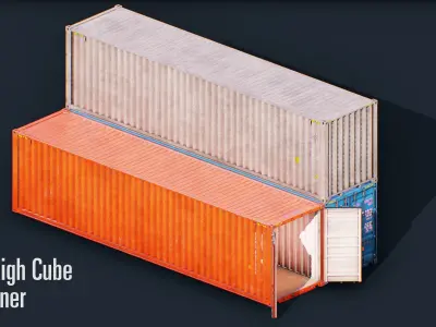 Container Pack Low-poly 3D model