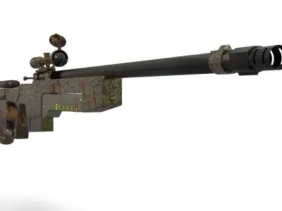Sniper rifle 3D model 2