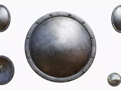 Round Metal Shield   Low-poly 3D model