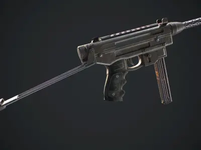 Brisk gun Low-poly 3D model