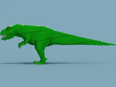 Voxel Trex Low-poly 3D model