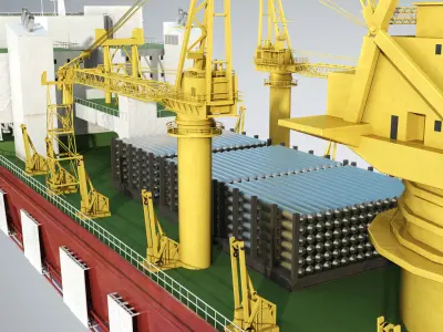 Pipelay Crane Vessel SK 3500 3D model