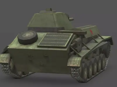  T-70 Light Tank 3D Model Low-poly 3D model