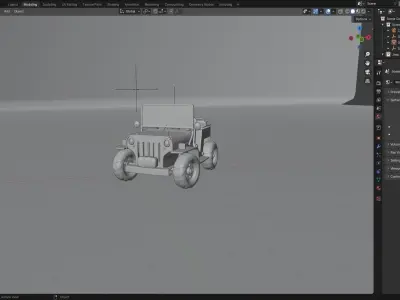 Military 4x4 Truck Low-poly 3D model