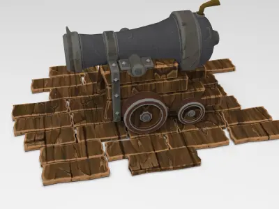 Cannon Gaming VR Lowpoly Low-poly 3D model