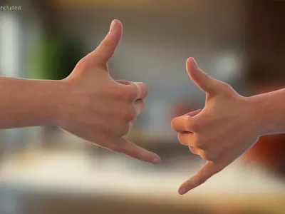Male Arm Pair with Shaka Gesture 3D model