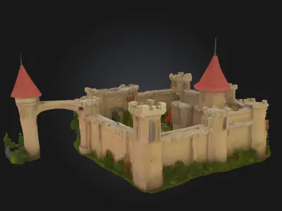 Fortress Haven Medieval Stronghold Model for Fantasy 3D model