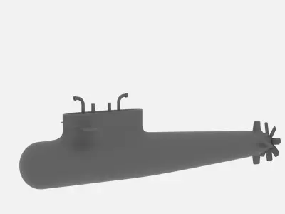Simple Submarine Low-poly 3D model