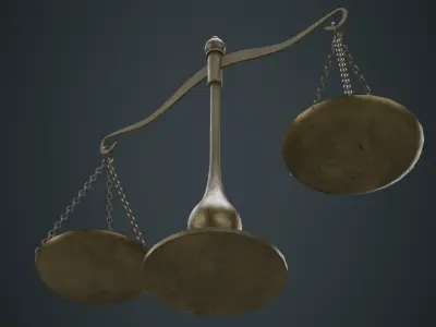 Balance Scale 1C Low-poly 3D model