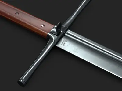 Kriegsmesser Sword Low-poly 3D model