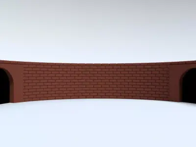 Cartoon Brick wall with Tunnels Low-poly 3D model purchase