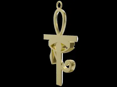 Ankh with Eye of Horus Pendant 3D print model