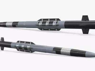 Interceptor Weapon Missile Black Gray 3D model