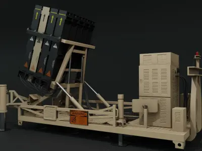 Iron Dome - Air Defense System Low-poly 3D model