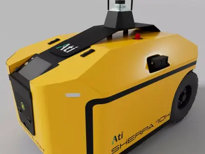 Sherpa 10k industrial vehicle package carrier Low-poly 3D model