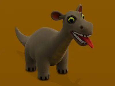 Cartoon Dino 3D Model Low-poly 3D model
