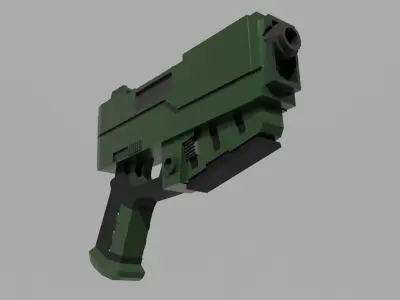 Warhammer 40k Imperial Guard Pistol Low-poly 3D model