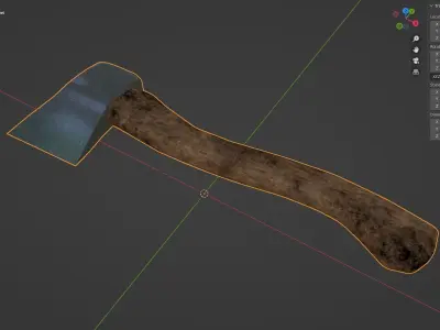 Simple Hatchet with Wooden Handle Free 3D model