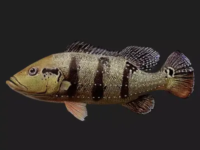 Bass fish Low-poly 3D model get
