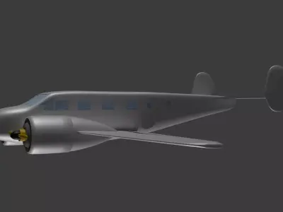Plane Beechcraft model 18 Free 3D model