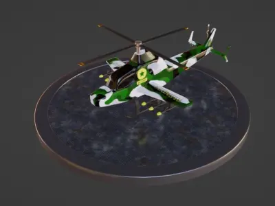 Helicopter  Camouflaged 3D model