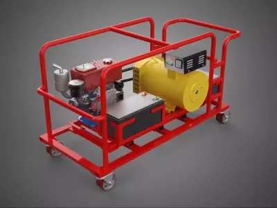 PORTABLE POWER BANK CHARGING STATION DIESEL GENERATOR SET GENSET 3D model