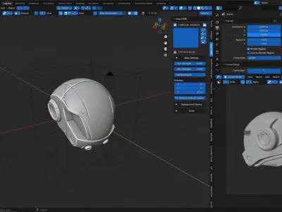 SCIFI Futuristic 3D Helmet Model Blender Low-poly 3D model