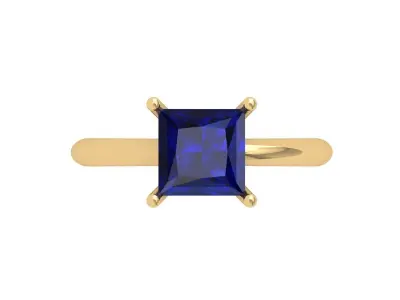 Princess Solitaire Ring 3D print model 4