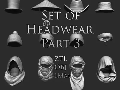 Set of Headwear Part 3 3D model