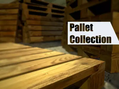 Wooden Pallet Collection  Low-poly 3D model