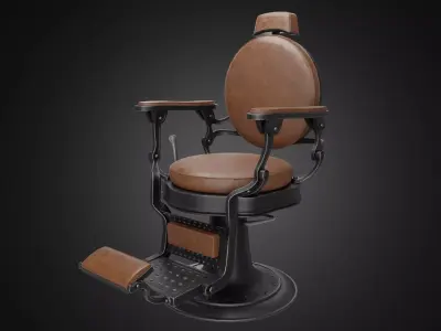 Vintage barber chair 3D model