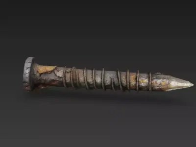 Old Rusty Iron Screw  Photorealistic Game-Ready PBR Fastener 3D model