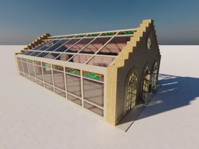 Glass building-Commercial building-building classic 3D model order