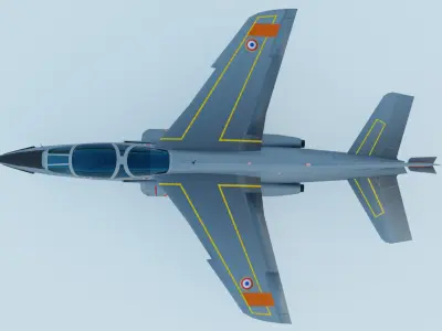 Dassault Alpha Jet E153705-RU - French Air Force Low-poly 3D model