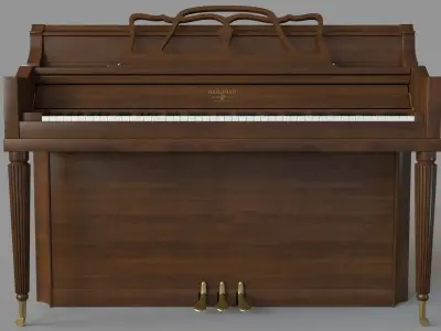 Hardman Vintage Traditional Walnut Console Piano 3D model